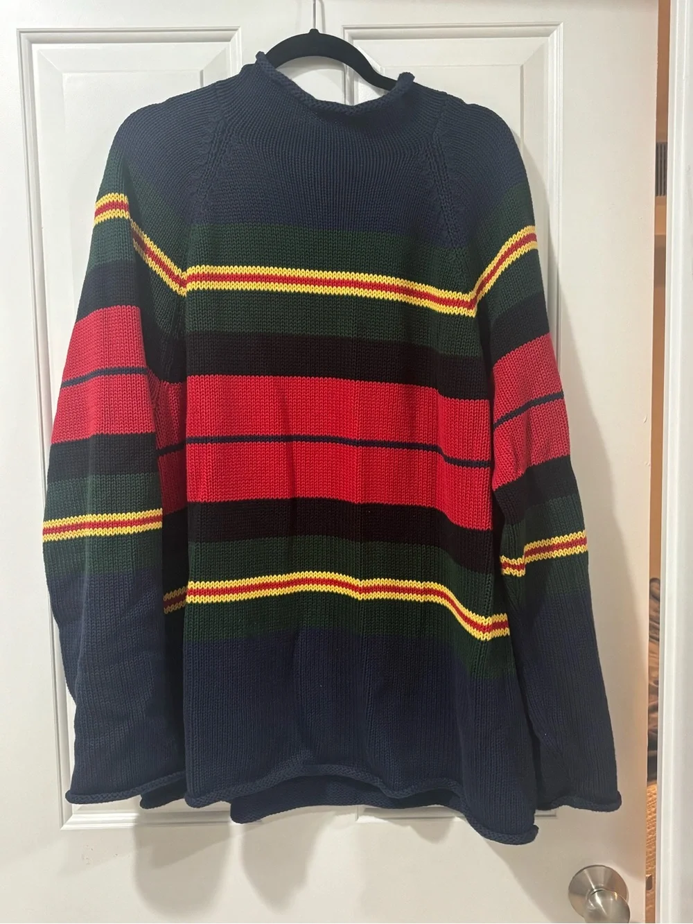 J Crew 1988 Rollneck™ sweater in cotton rugby stripe CL412